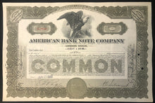 1900s American Bank Note Company Common Stock Certificate