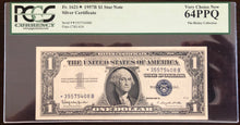 1957B $1 Silver Certificate Star Note PCGS 64PPQ