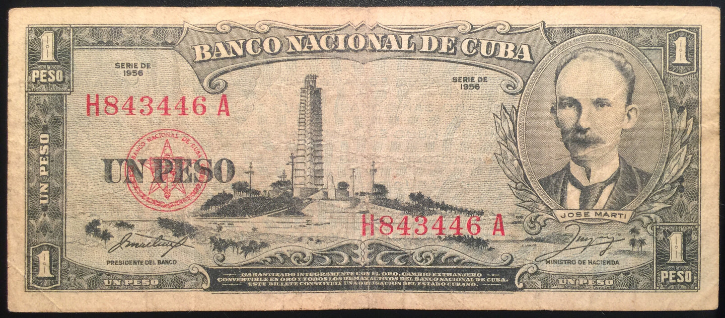 1956 1 Peso Banco Nacional de C.