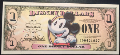 2008 $1 Disney Dollar 80th anniversary